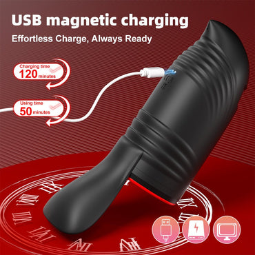 Black app remote control suction automatic vibrator male masturbation uses USB charging