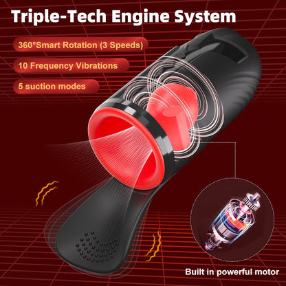 Black app remote control suction automatic vibrator male masturbation has 3 system modes