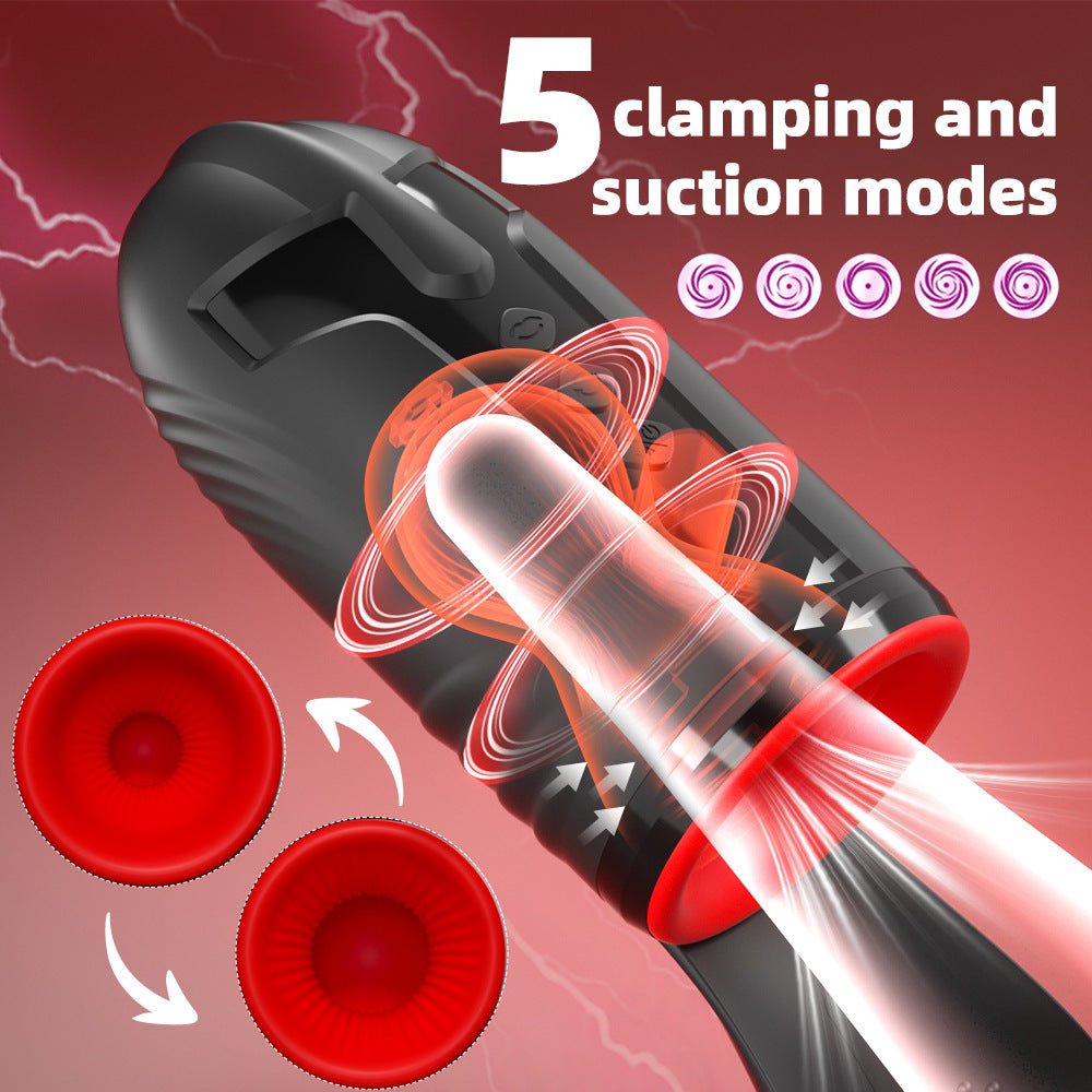 Black app remote control suction automatic vibrator male masturbation with 5 suction modes