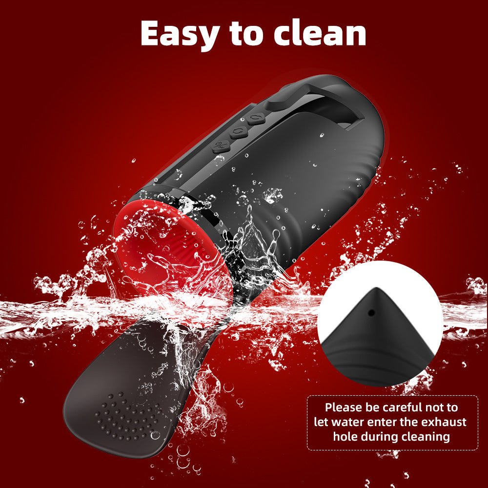 Black app remote control suction automatic vibrator male masturbation is very easy to clean
