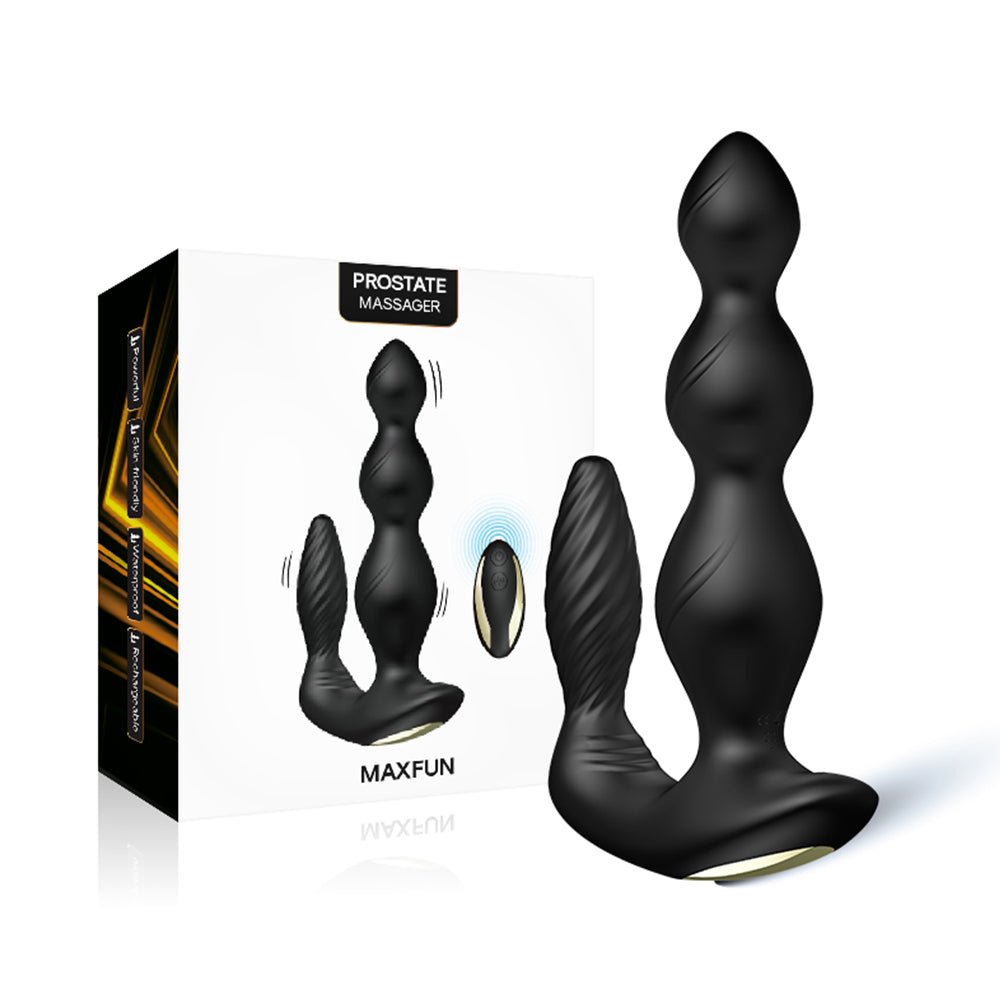 black progressive double ended electric male prostate stimulator