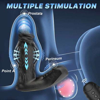 Black realistic penis design electric male prostate stimulator for anal insertion and prostate stimulation