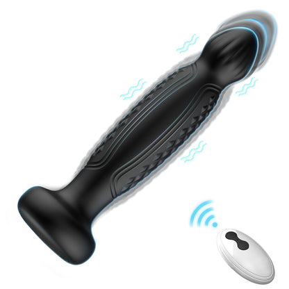 black simulated silicone electric butt plug