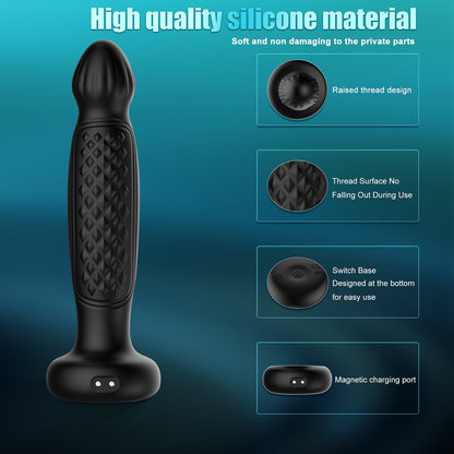 The black simulated silicone electric plug is made of high-quality silicone