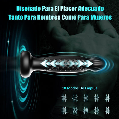 Black simulated silicone electric butt plug suitable for both men and women