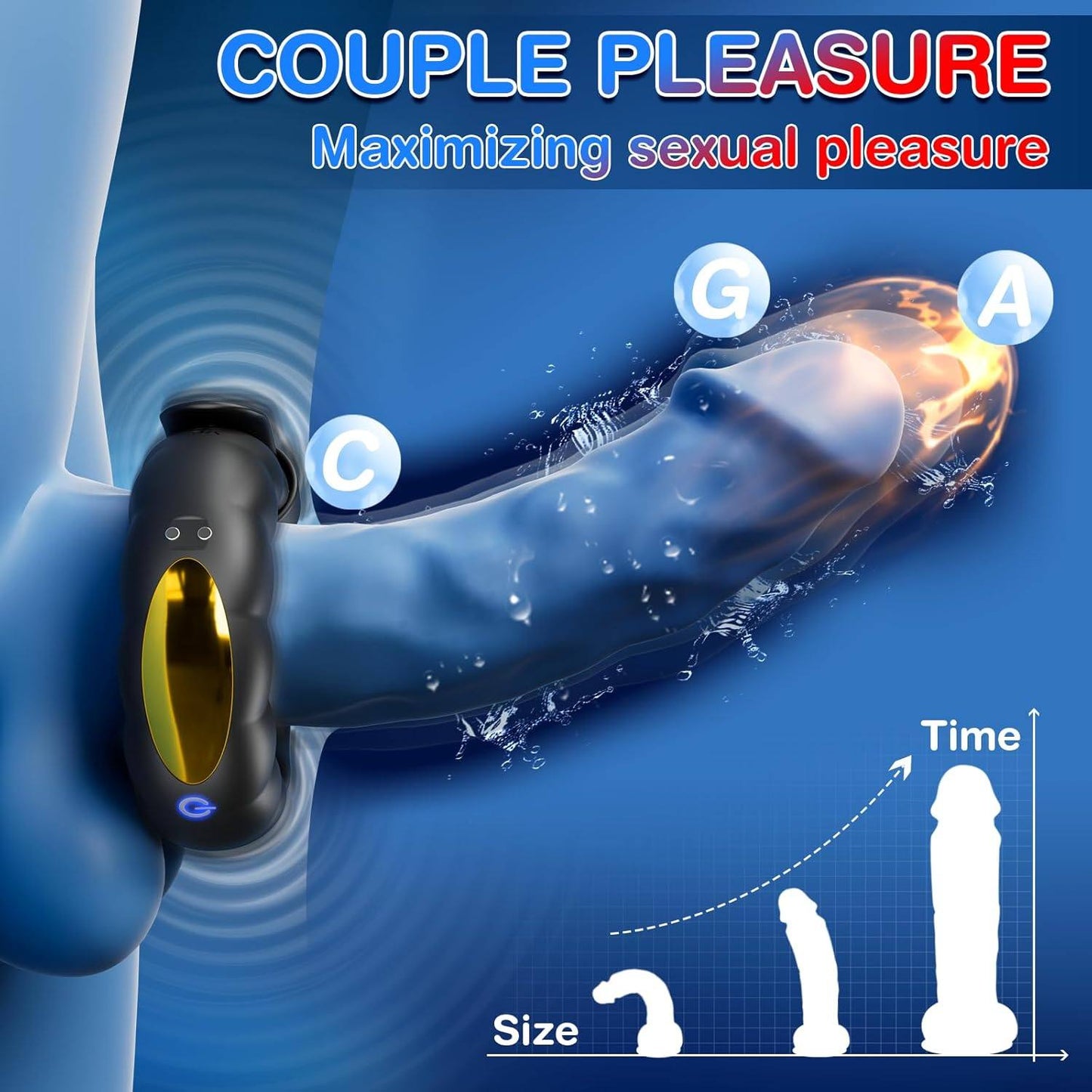 The black strap on the electric male cock ring can enhance the sexual experience