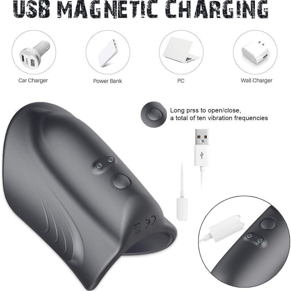 Black training penis automatic male masturbator uses USB magnetic charging