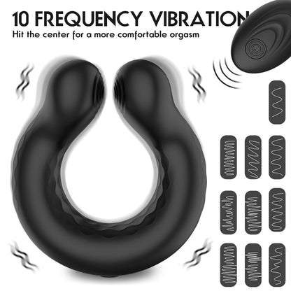 black u shaped electric male cock ring