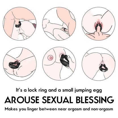 Black U-shaped electric male cock ring suitable for use on multiple body parts