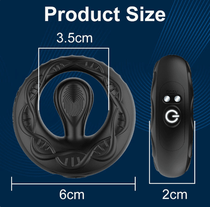Black wearable electric male prostate stimulator size chart