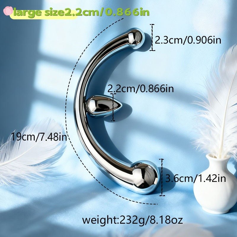 double headed curved metal butt plug large size chart