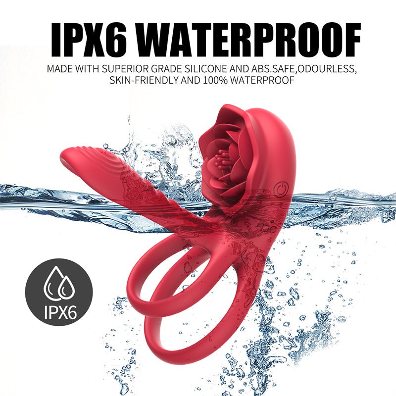 Dual - Motor Silicone Male Stimulation Ring with Rotating Sleeve, Remote Control & Vibrating Tongue - Nightloom Sex Toy Shop