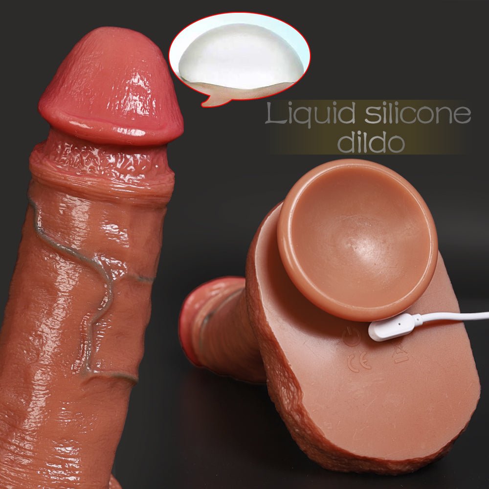 Extra Large Realistic Vibrating Silicone Dildo with Suction Base - Nightloom Sex Toy Shop