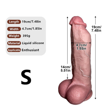 Large Size Silicone Fantasy Dildo – Soft Textured Design with Suction Base - Nightloom Sex Toy Shop
