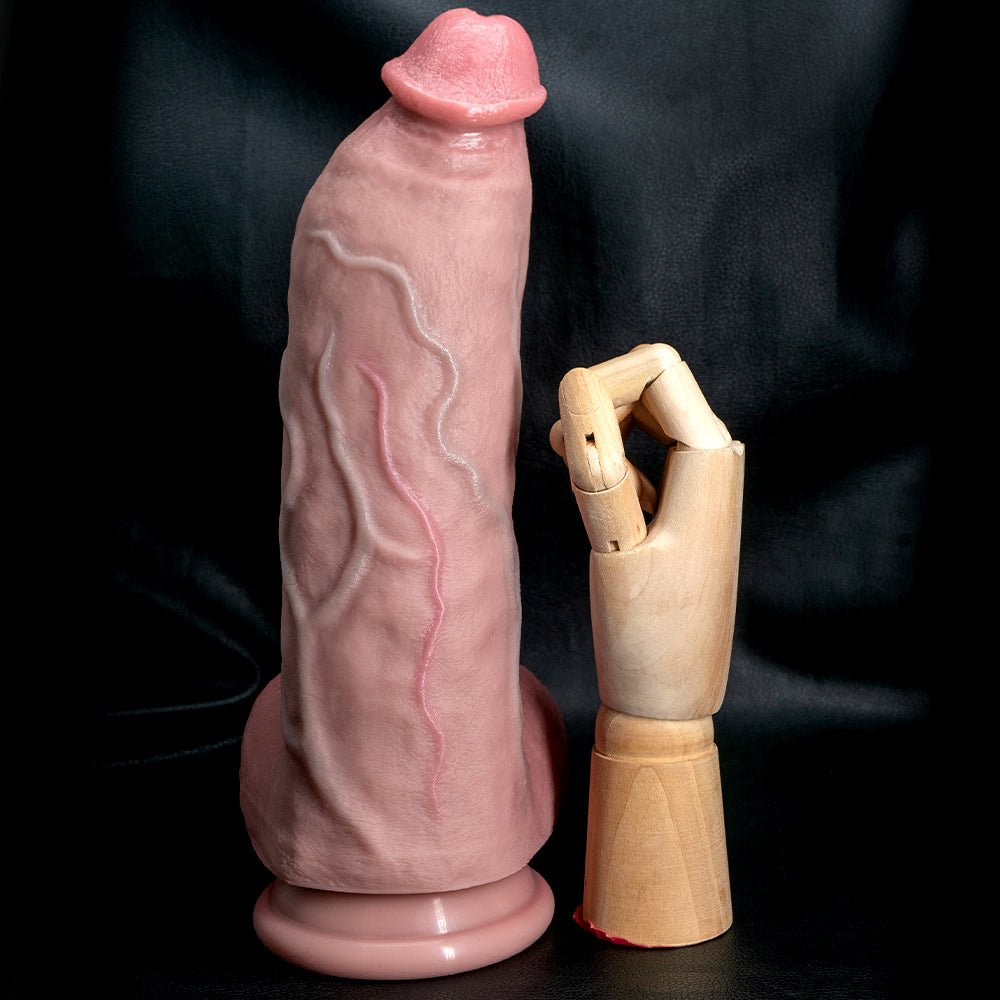 Large Size Silicone Fantasy Dildo – Soft Textured Design with Suction Base - Nightloom Sex Toy Shop