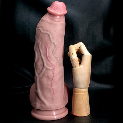 Large Size Silicone Fantasy Dildo – Soft Textured Design with Suction Base - Nightloom Sex Toy Shop