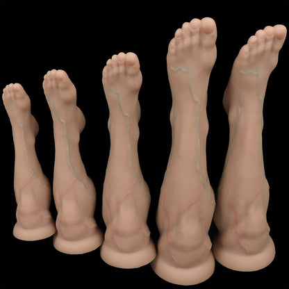 Massive Realistic Leg & Feet Dildo, Huge Thick Veined Phallus with Suction Cup, Lifelike Muscle Texture Adult Toy for Advanced Users, Up to 17.7 Inches - Nightloom Sex Toy Shop