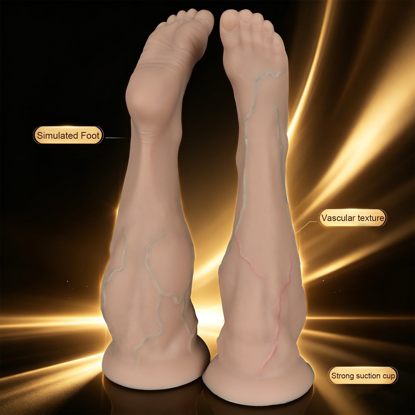 Massive Realistic Leg & Feet Dildo, Huge Thick Veined Phallus with Suction Cup, Lifelike Muscle Texture Adult Toy for Advanced Users, Up to 17.7 Inches - Nightloom Sex Toy Shop