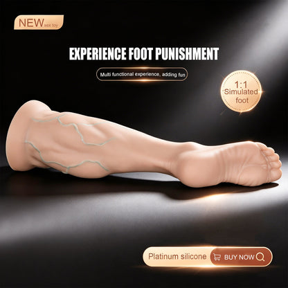 Massive Realistic Leg & Feet Dildo, Huge Thick Veined Phallus with Suction Cup, Lifelike Muscle Texture Adult Toy for Advanced Users, Up to 17.7 Inches - Nightloom Sex Toy Shop