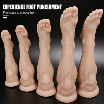 Massive Realistic Leg & Feet Dildo, Huge Thick Veined Phallus with Suction Cup, Lifelike Muscle Texture Adult Toy for Advanced Users, Up to 17.7 Inches - Nightloom Sex Toy Shop