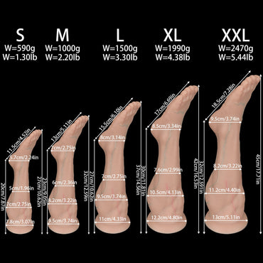 Massive Realistic Leg & Feet Dildo, Huge Thick Veined Phallus with Suction Cup, Lifelike Muscle Texture Adult Toy for Advanced Users, Up to 17.7 Inches - Nightloom Sex Toy Shop