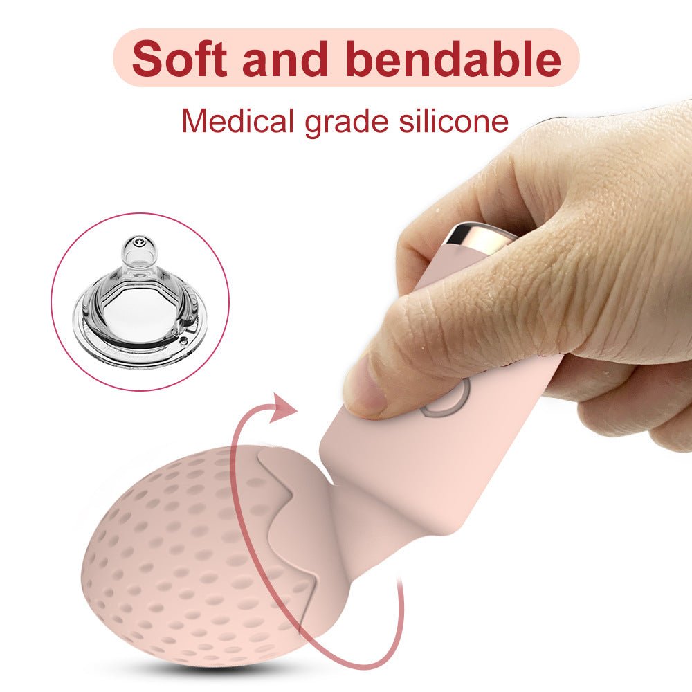 The mini strawberry design magic wand female vibrator is made of soft, body-safe silicone