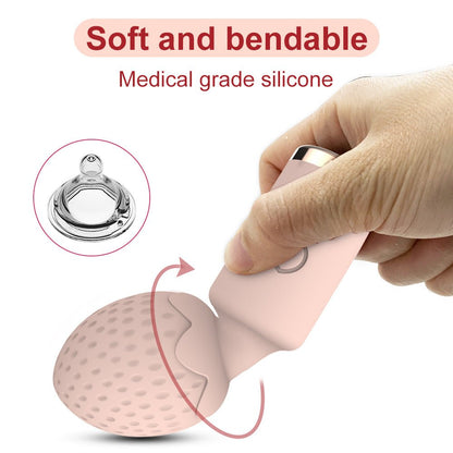 The mini strawberry design magic wand female vibrator is made of soft, body-safe silicone