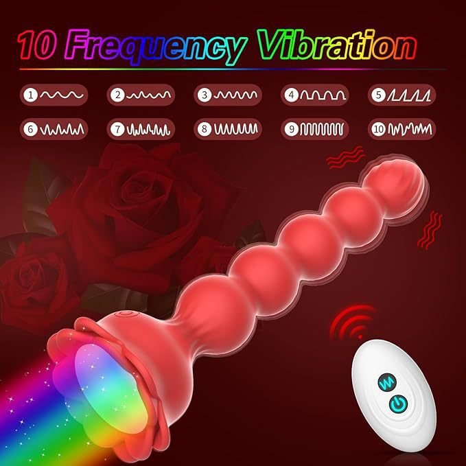 The progressive multi-bead electric butt plug has 10 vibration frequencies