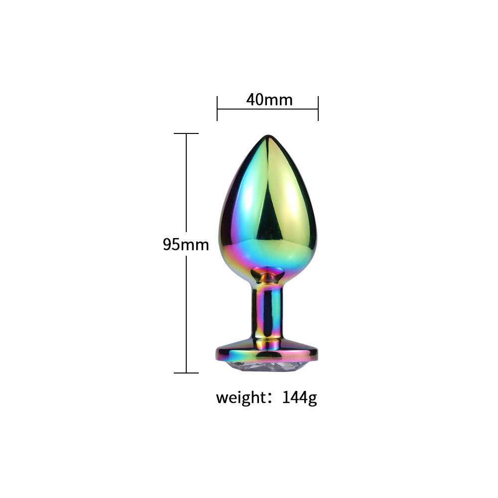 rainbow gemstone base metal butt plug l size chart