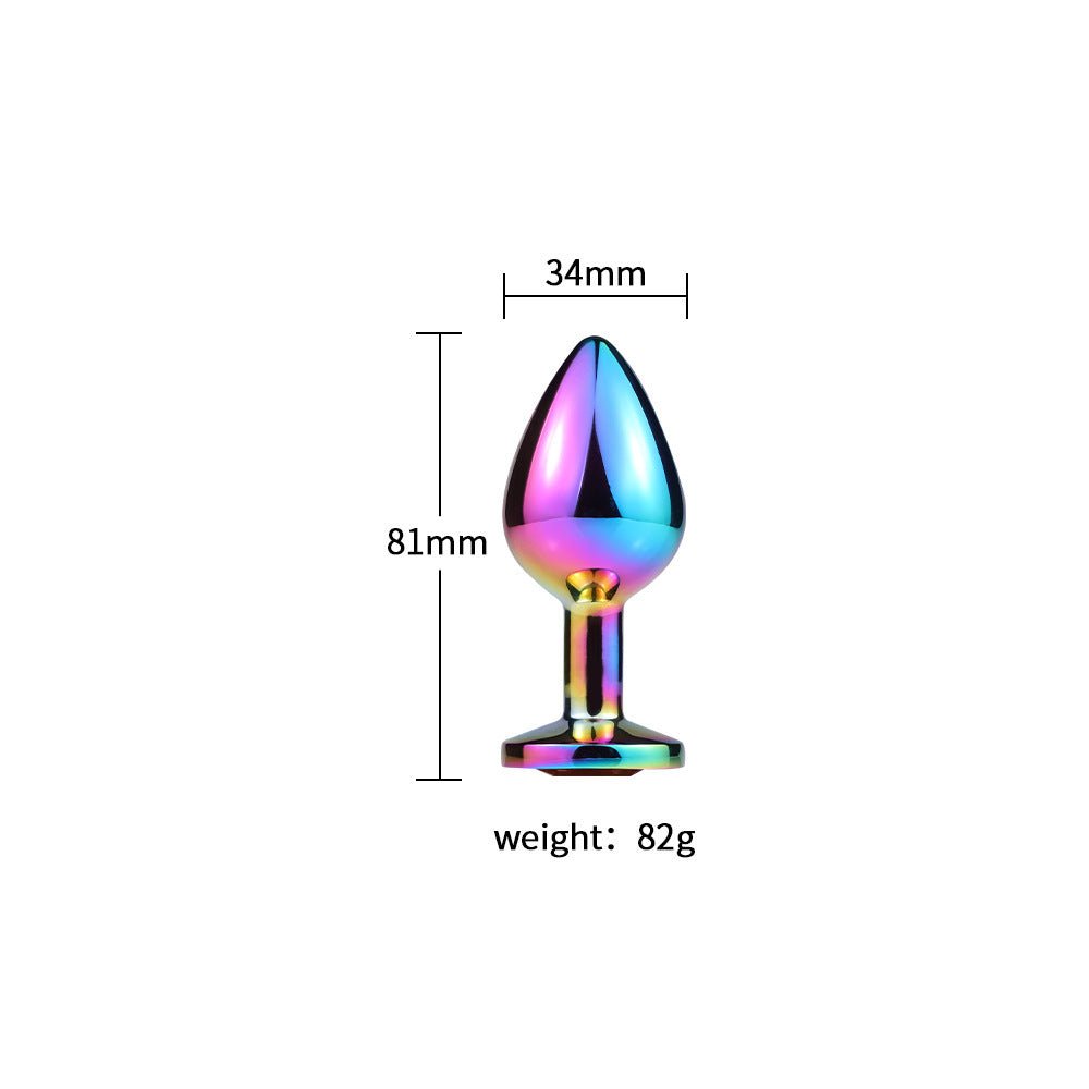 rainbow gemstone base metal butt plug m size chart