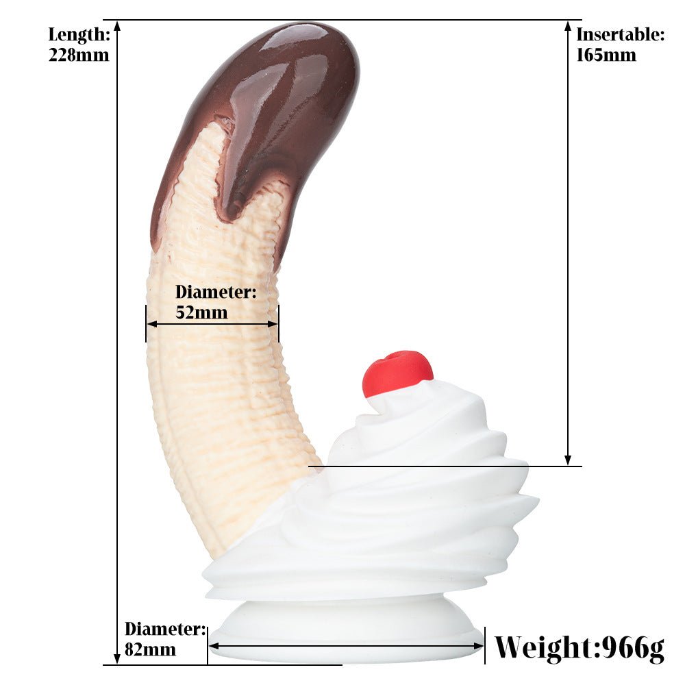 Realistic Banana Dessert Dildo with Chocolate Cream Design - Nightloom Sex Toy Shop