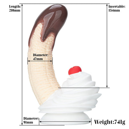 Realistic Banana Dessert Dildo with Chocolate Cream Design - Nightloom Sex Toy Shop