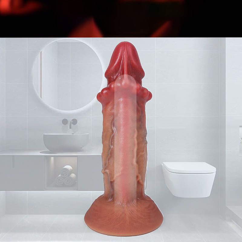 Realistic Beaded Silicone Dildo with Suction Base – Textured Insertable Design - Nightloom Sex Toy Shop