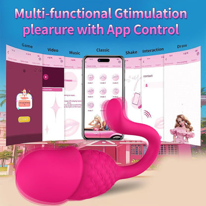 Realistic red app remote control female vibrator uses APP control