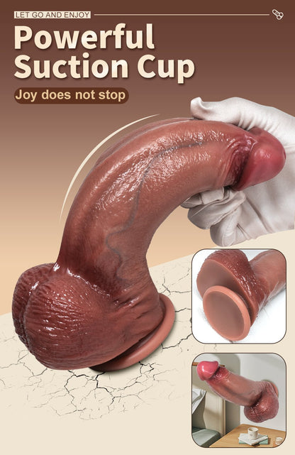 Realistic Silicone Dildo with Strong Suction Base and Lifelike Veins - Nightloom Sex Toy Shop