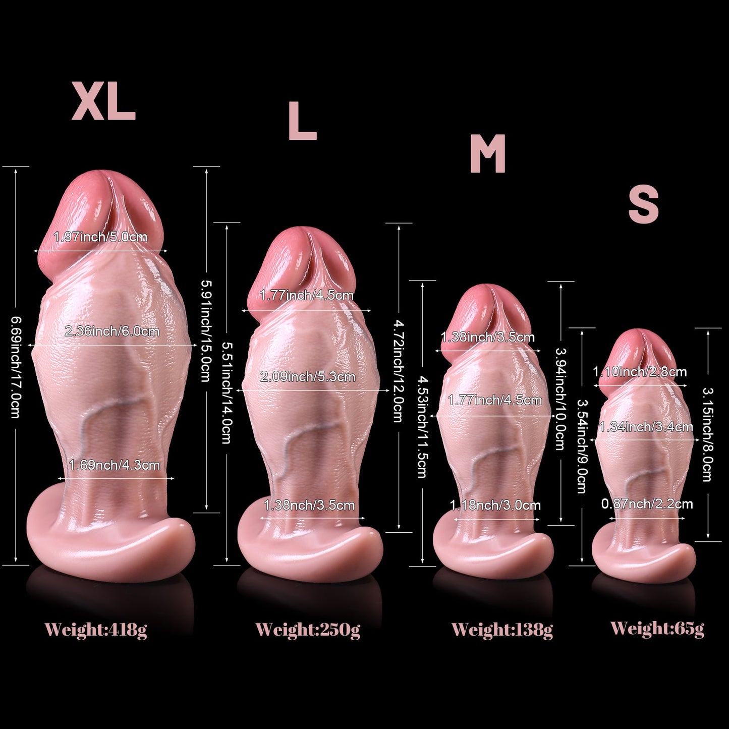 Realistic Silicone Dildo with Suction Cup Base - Nightloom Sex Toy Shop