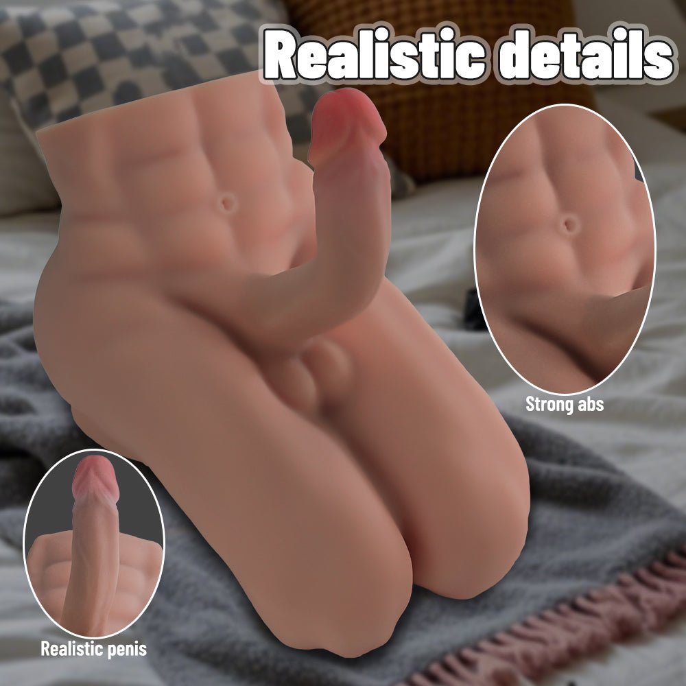 realistic tpe extra long penis kneeling male sex doll with lifelike detail display