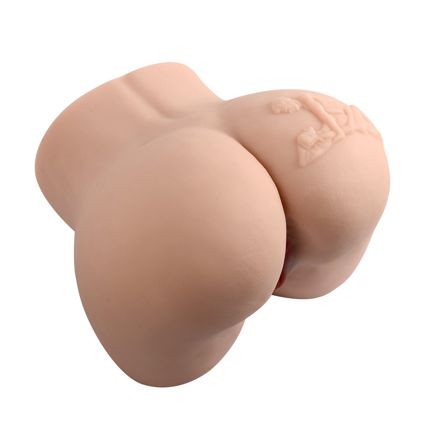 side rear display view of realistic tpe flesh manual female sex doll