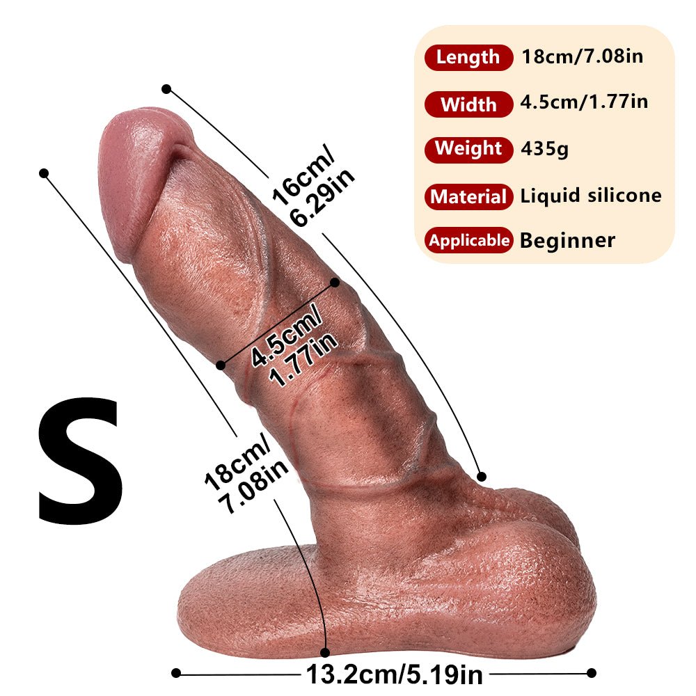 Realistic Veined Silicone Dildo with Suction Base - Nightloom Sex Toy Shop