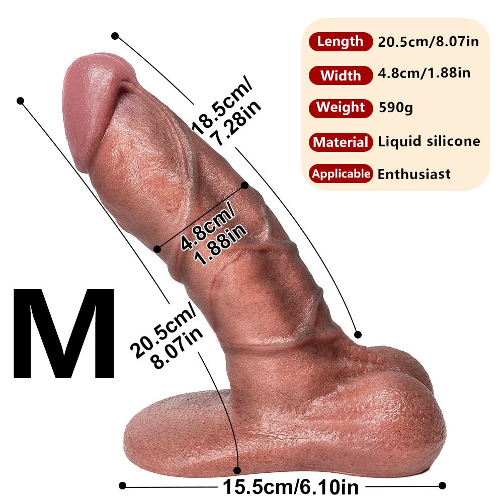 Realistic Veined Silicone Dildo with Suction Base - Nightloom Sex Toy Shop