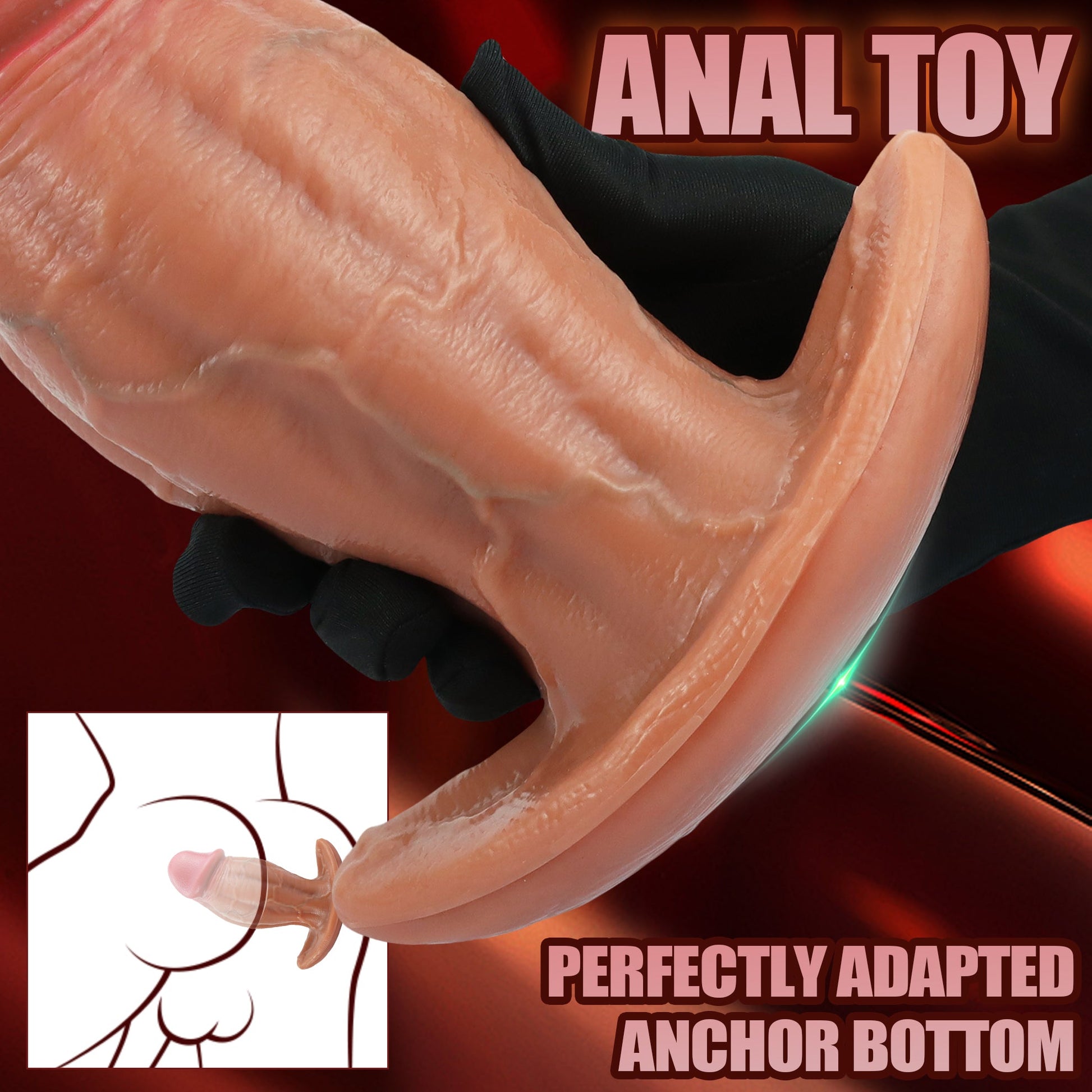 Realistic Veined Silicone Plug with Flared Base - Nightloom Sex Toy Shop