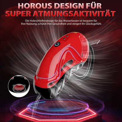 The red app control vibrating male chastity cage features a hollow design, making it highly breathable