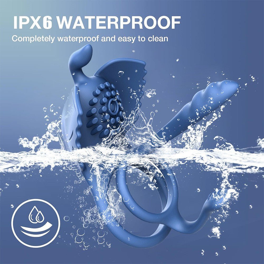 Remote - Controlled Vibrating Silicone Couples Ring with Dual Stimulation & Textured Pads - Nightloom Sex Toy Shop