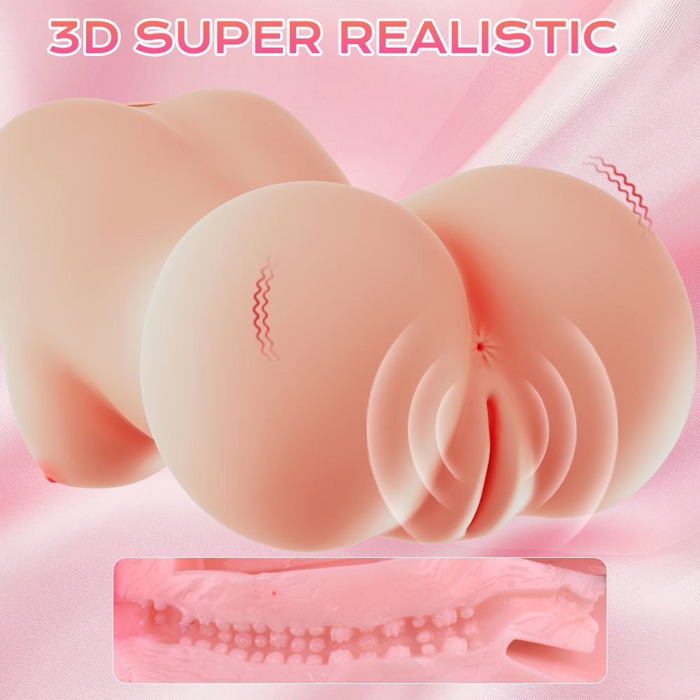 Remote - Controlled Vibrating TPE Female Torso Masturbation Toy with Textured Channel - Nightloom Sex Toy Shop
