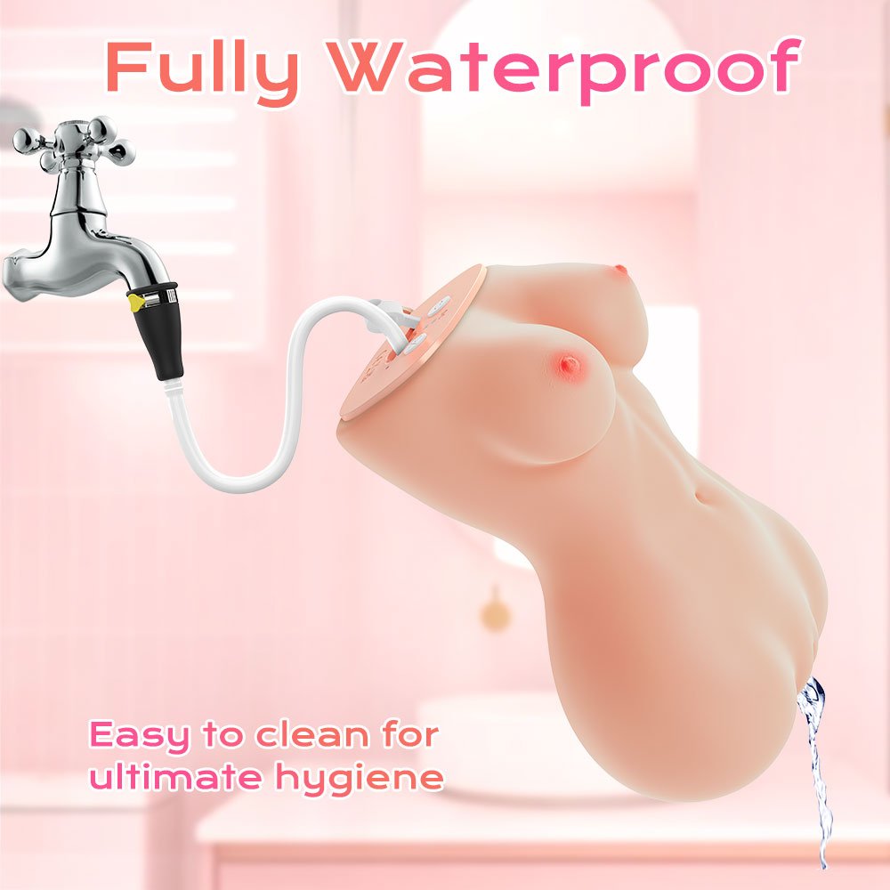 Remote - Controlled Vibrating TPE Female Torso Masturbation Toy with Textured Channel - Nightloom Sex Toy Shop