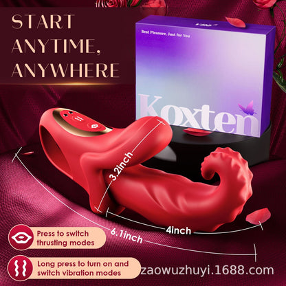 s shaped red curved tongue female vibrator size chart