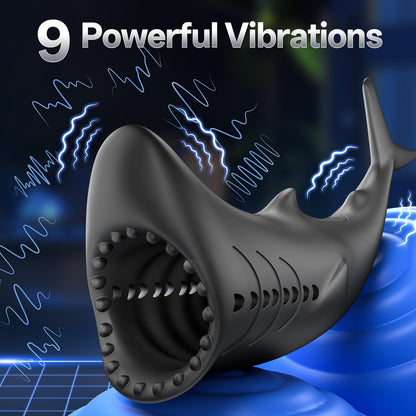 Shark Shape Rechargeable Silicone Vibration Male Stroker - Nightloom Sex Toy Shop