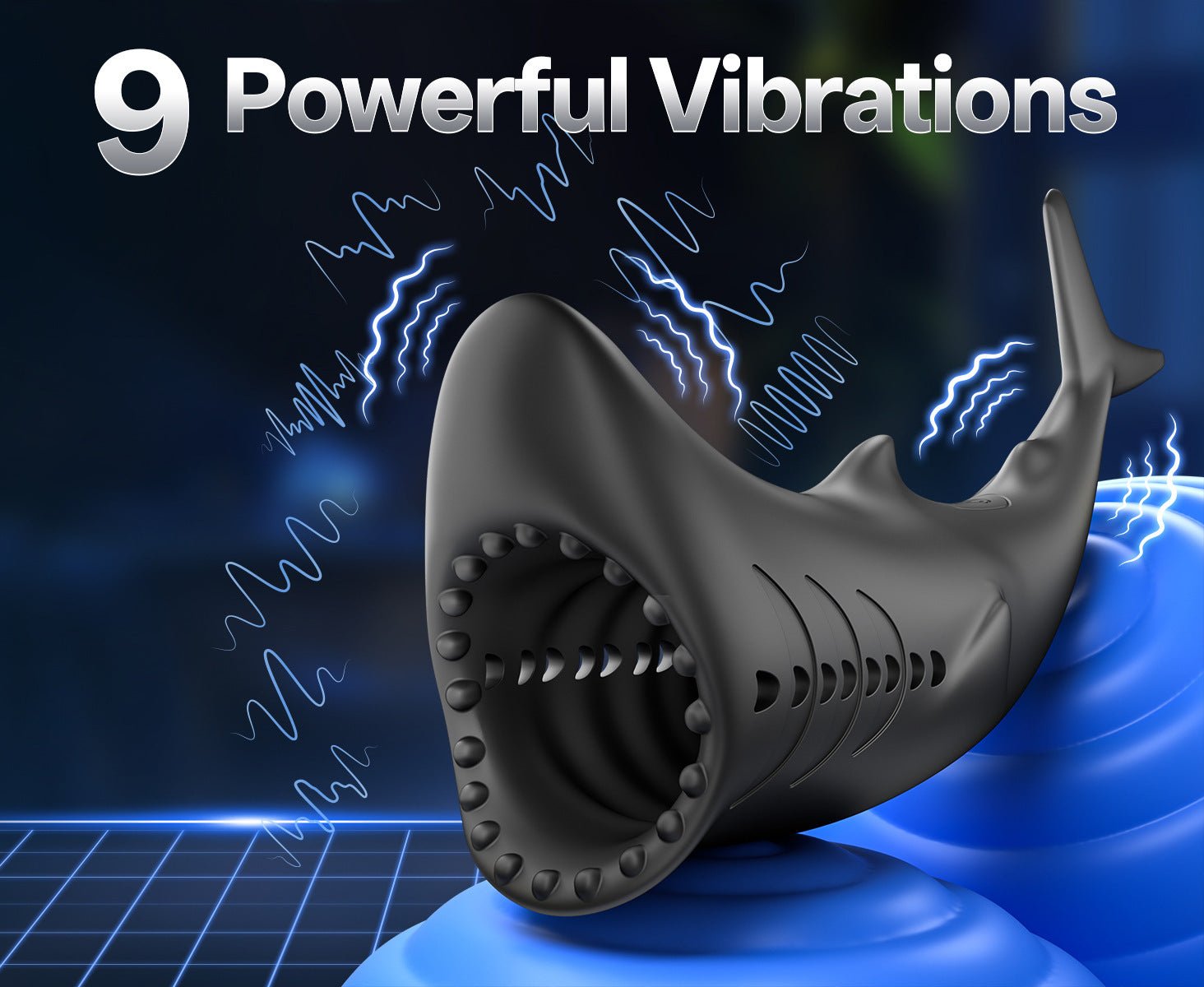 Shark Shape Rechargeable Silicone Vibration Male Stroker - Nightloom Sex Toy Shop