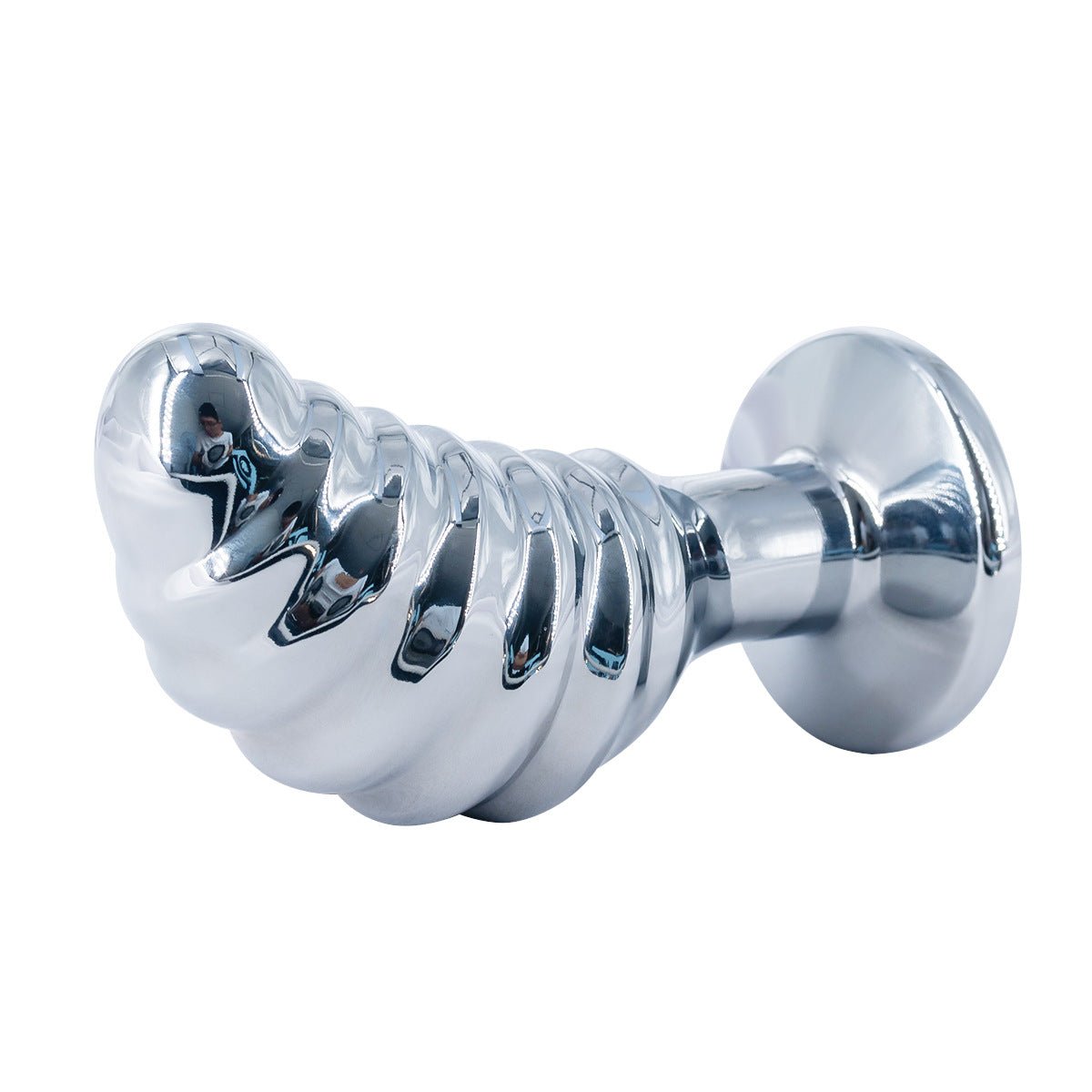 Silver Spiral Metal Plug with Crystal Base - Nightloom Sex Toy Shop