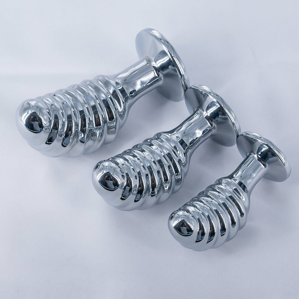Silver Spiral Metal Plug with Crystal Base - Nightloom Sex Toy Shop